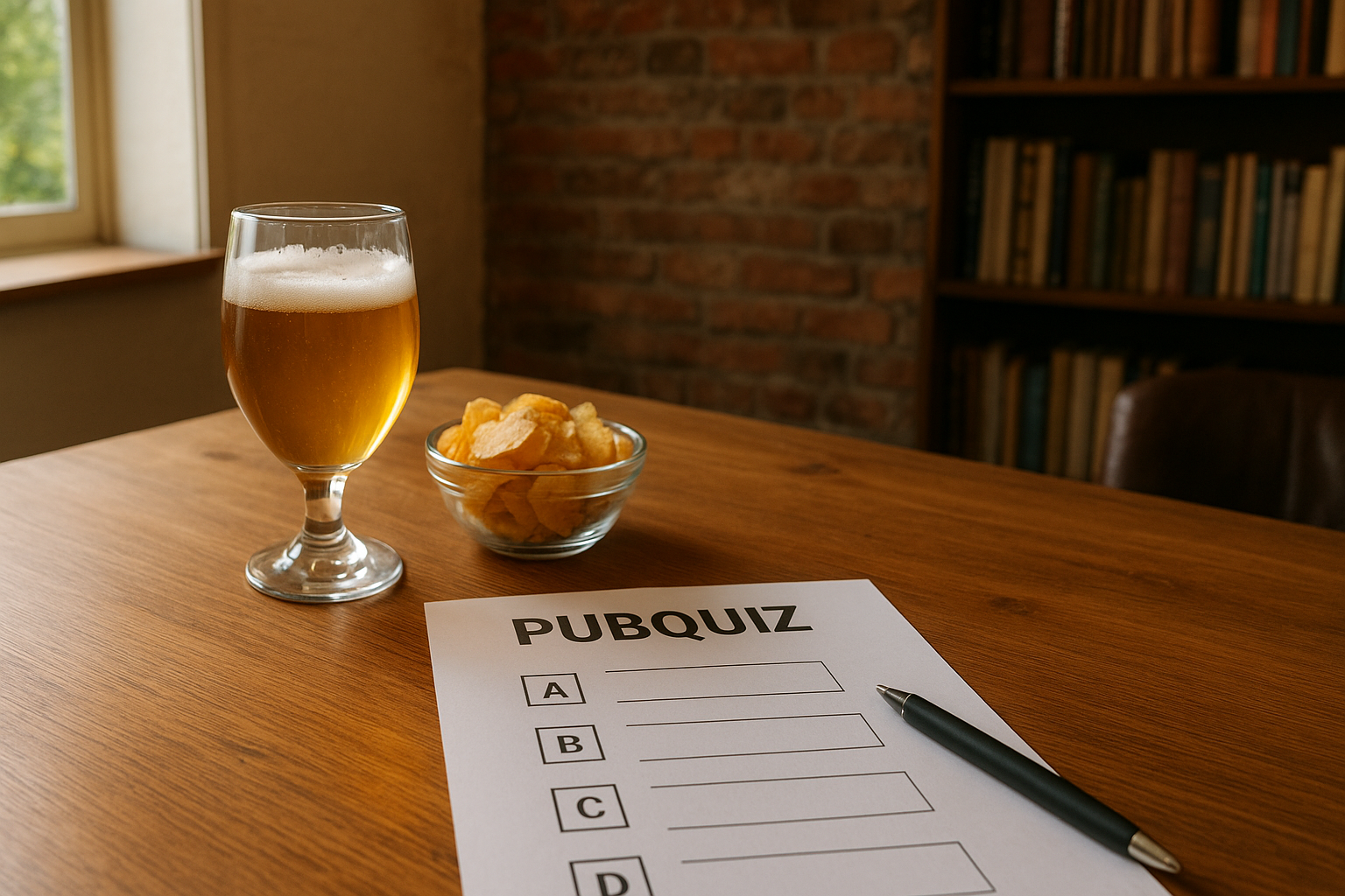 Podiumscherm en quizmaterialen klaar voor een evenement zonder publiek
